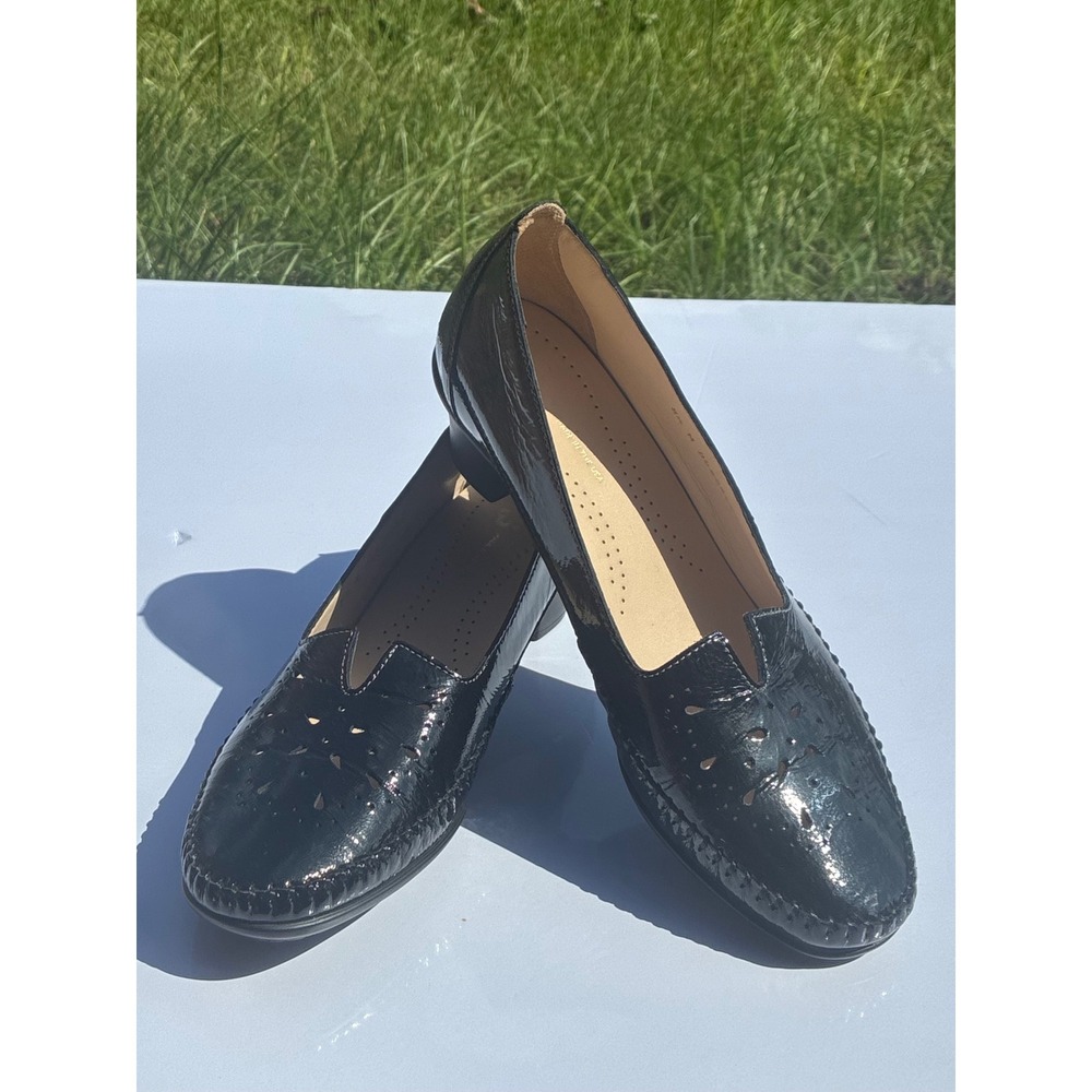 SAS Sonyo Black Patent Leather Low Heel Pumps Loafers Women's Size 8.5 M